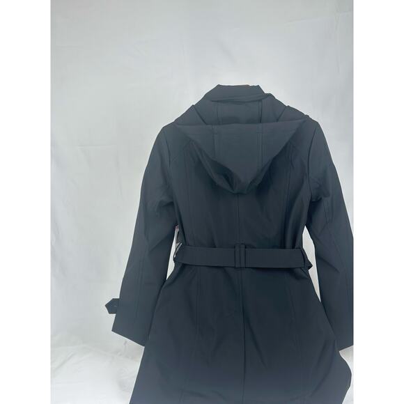 London Fog Women's Belted Trench Coat with Hood | Small | Black | NWT - Picture 4 of 4